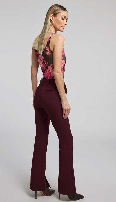 Cady Crepe Pants rear view by Generation Love in Malbec Burgundy at Paula & Chlo