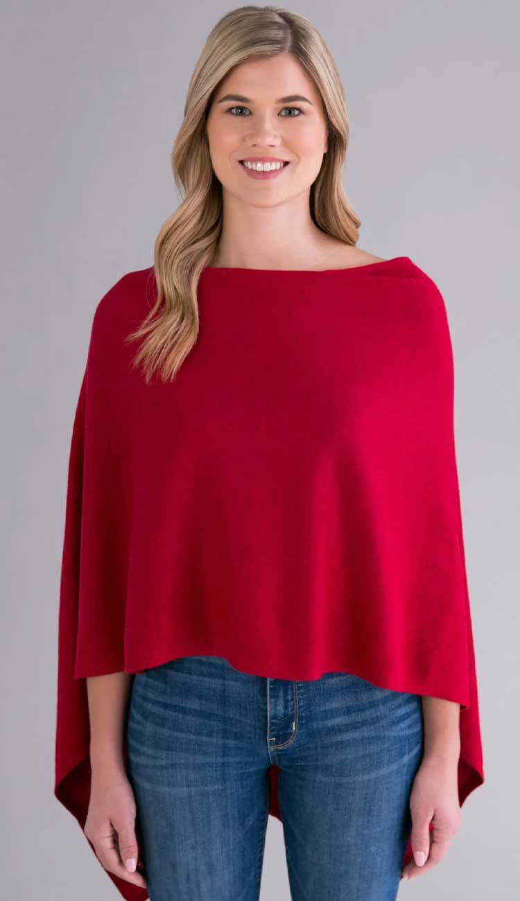 Cardinal Trade Wind Cashmere Blend Dress Topper Poncho by Alashan Cashmere
