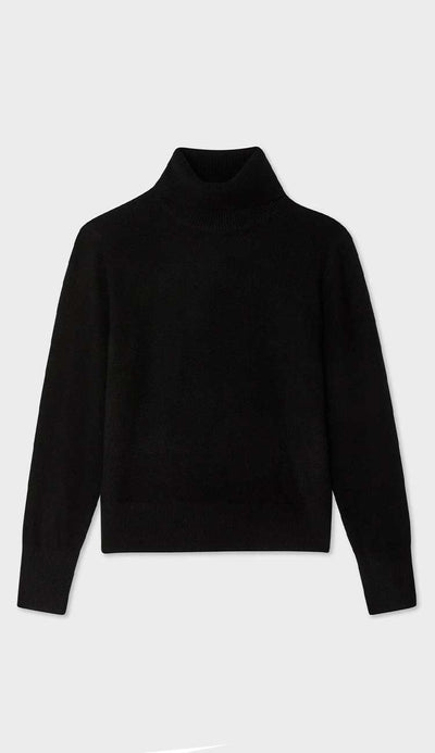 Cashmere Turtleneck Sweater by White and Warren in black or grey at Paula and Chlo flat