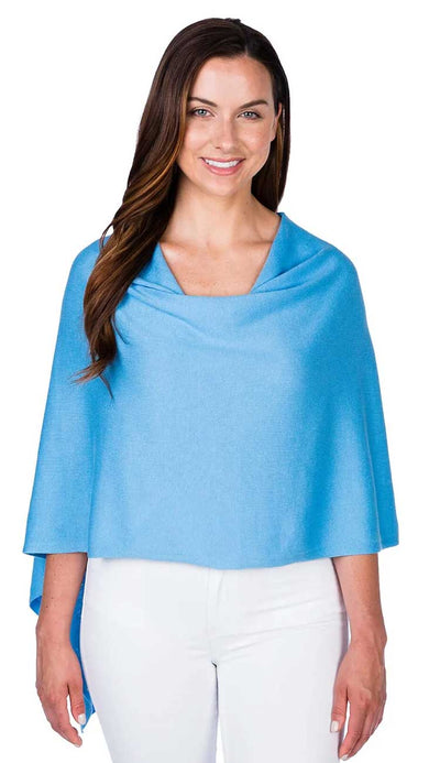 cerulean Trade Wind Cashmere Blend Dress Topper Poncho by Alashan Cashmere