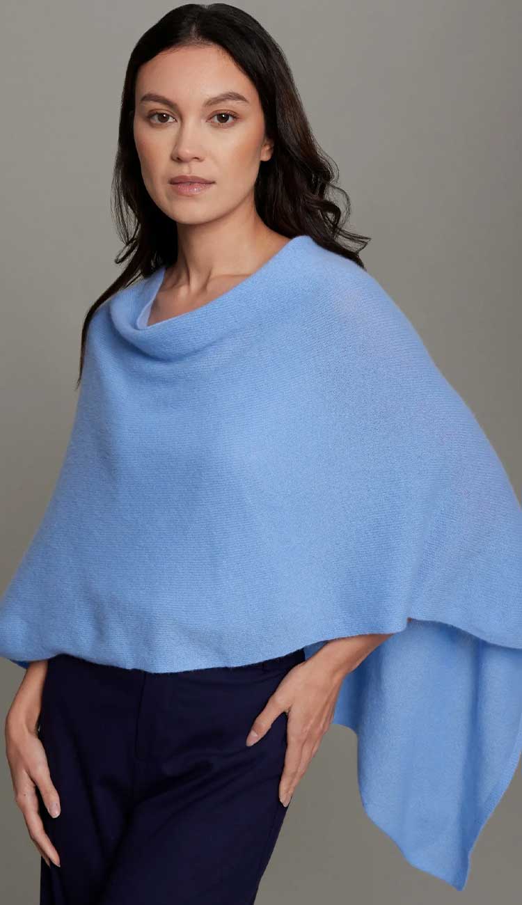 Alashan 100% Cashmere Dress Topper Poncho in Chapel Hill