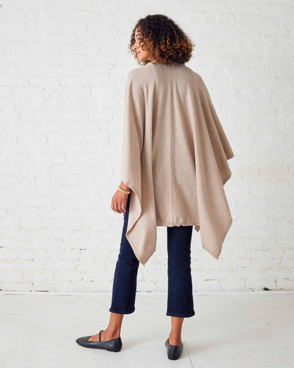 Charleston Travel Wrap cotton cashmere blend wrap by MerSea  done in mink | Paula & Chlo   back view