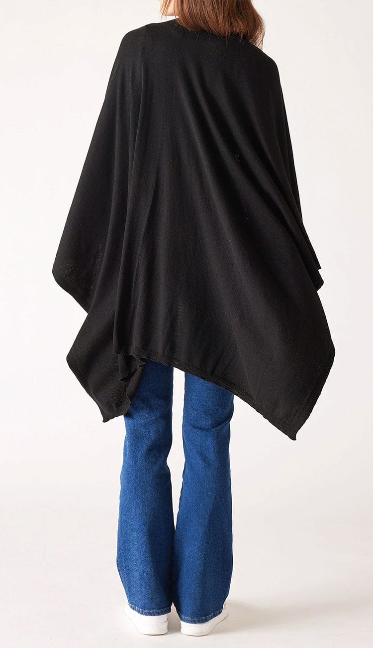 Charleston Travel Wrap cotton cashmere blend wrap by MerSea  done in  black | Paula & Chlo back view 