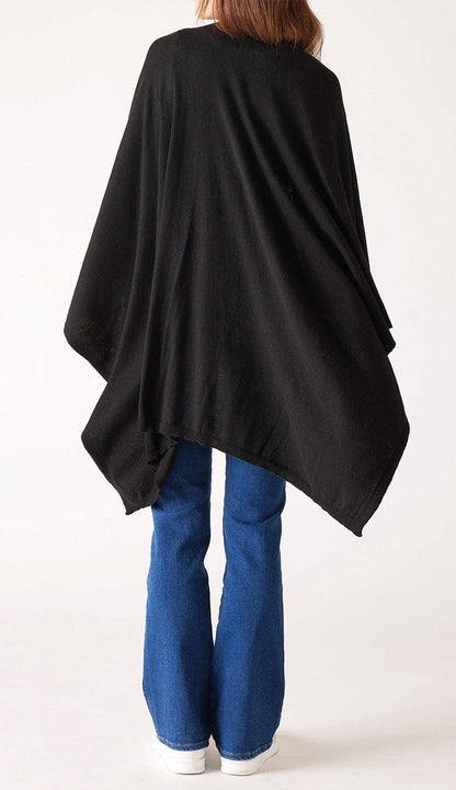 Charleston Travel Wrap cotton cashmere blend wrap by MerSea  done in  black | Paula & Chlo back view 
