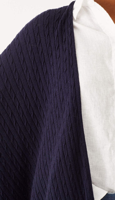 Charleston Cable Wrap in Navy by MerSea at Paula & Chlo - Detail View