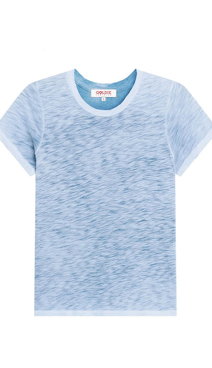 Costal sunwash Light blue t-shirt by goldie on a white background