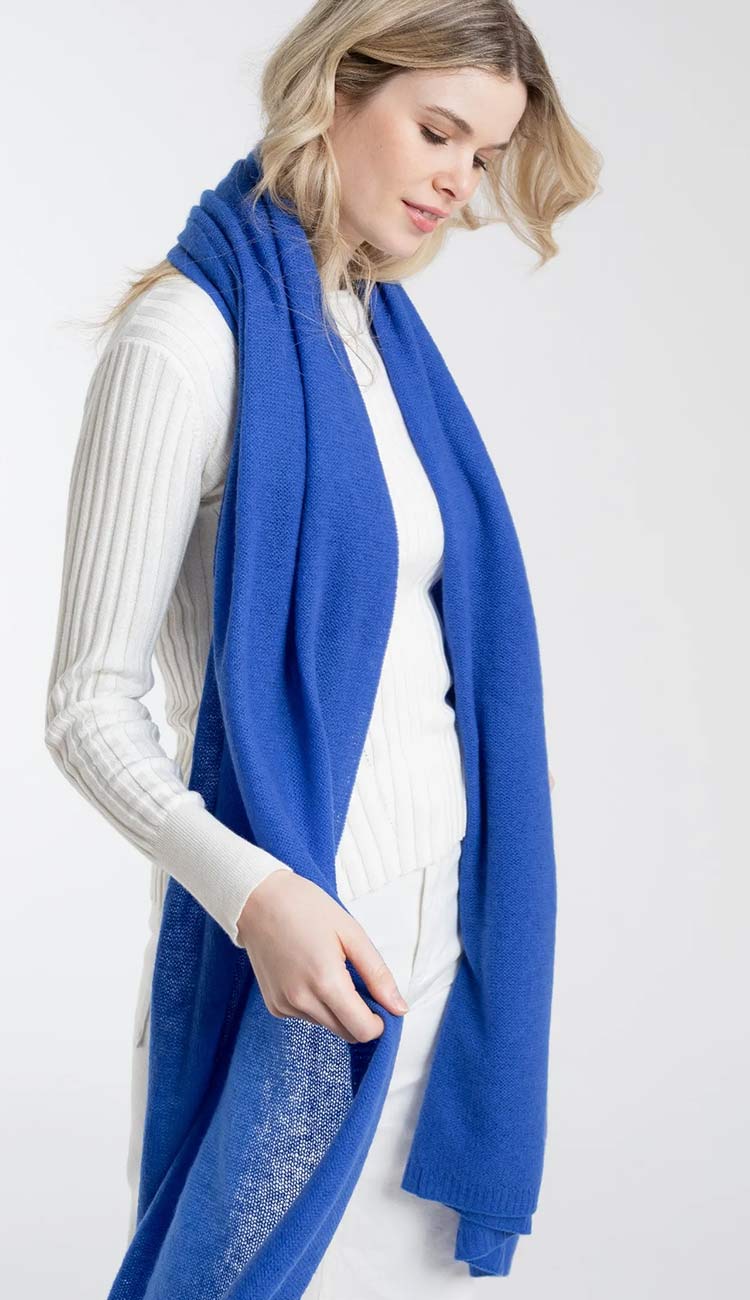 Breezy Travel Wrap by Alashan Cashmere at Paula and Chlo CRUISE BLUE