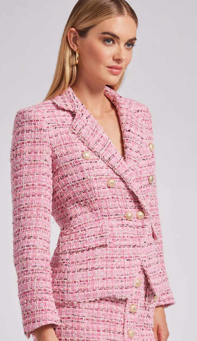Eliza Tweed Jacket in Pink Melange shop the Generation Love Collection at Paula & Chlo