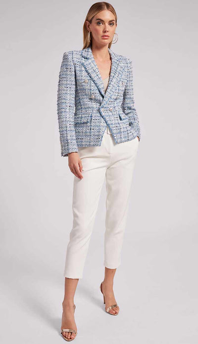  Eliza Tweed Blazer in Mixed Blue full view by Generation love at Paula & Chlo