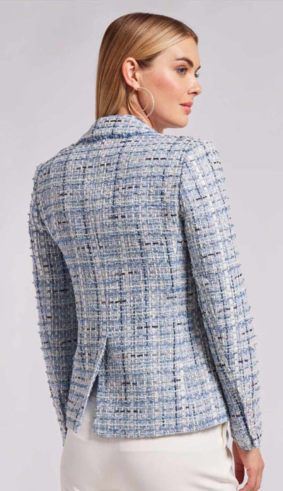  Eliza Tweed Blazer in Mixed Blue back view by Generation love at Paula & Chlo