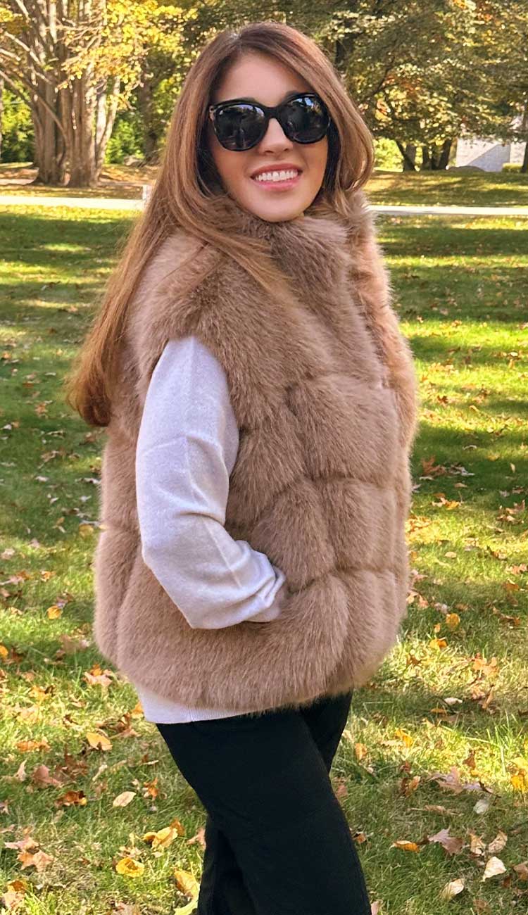 Rosario Faux Fur Vest - Generation Love at Paula & Chlo Side View