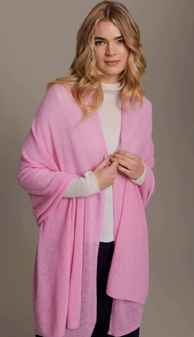 Breezy Travel Wrap by Alashan Cashmere at Paula and Chlo - GLAM PINK