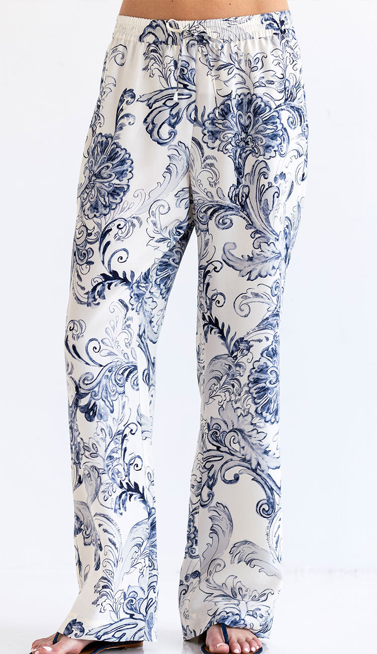 Go Silk baroque Toil Floral patterned pants on a white background