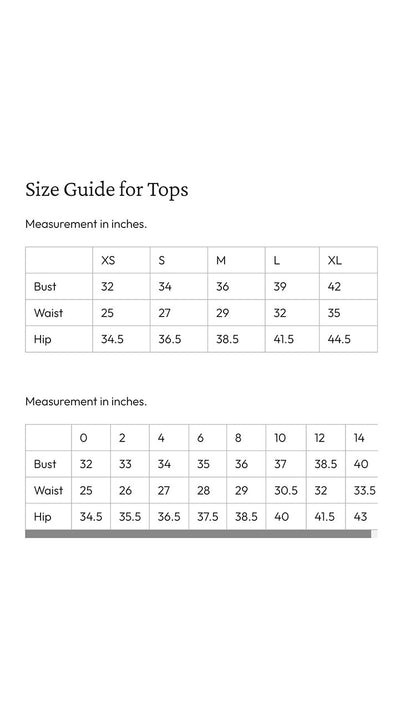 go silk size guide for tops