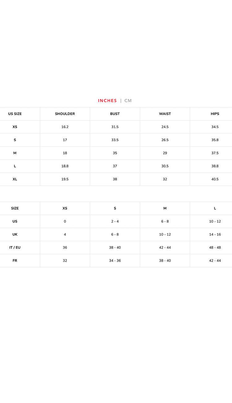 Goldie pant size chart