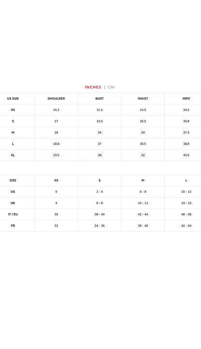 Goldie pant size chart