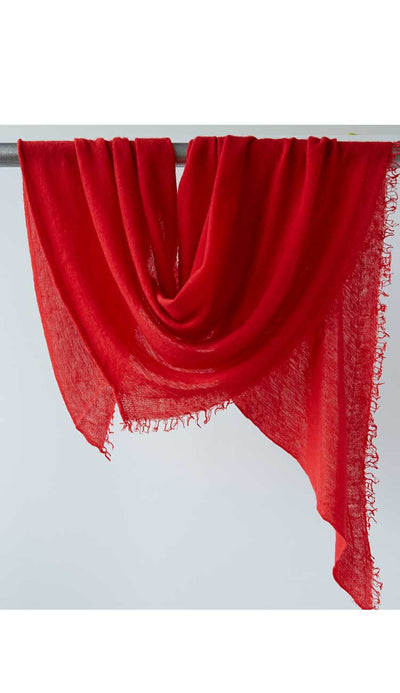 grisal love scarf mini in tomato red from Japan  in 100% cashmere available at Paula & Chlo