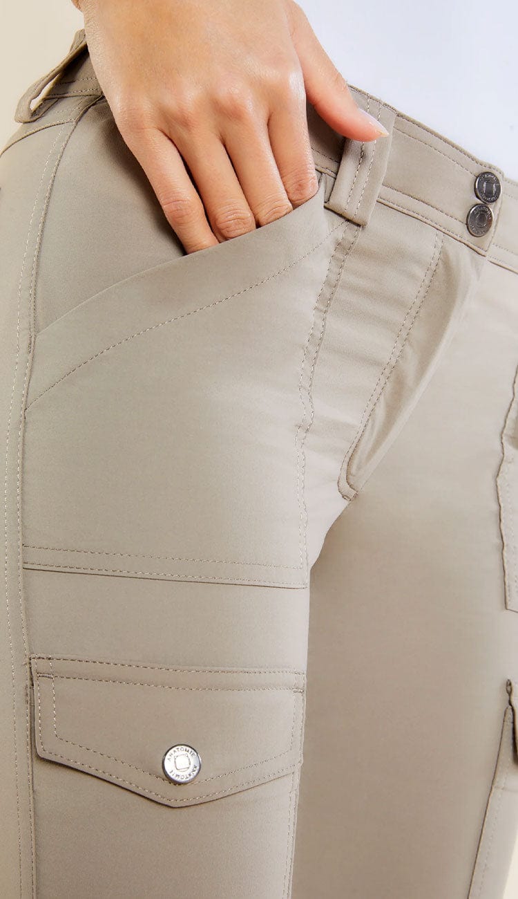 Kate Cargo Pants by Anatomie in Khaki detail view at Paula & Chlo