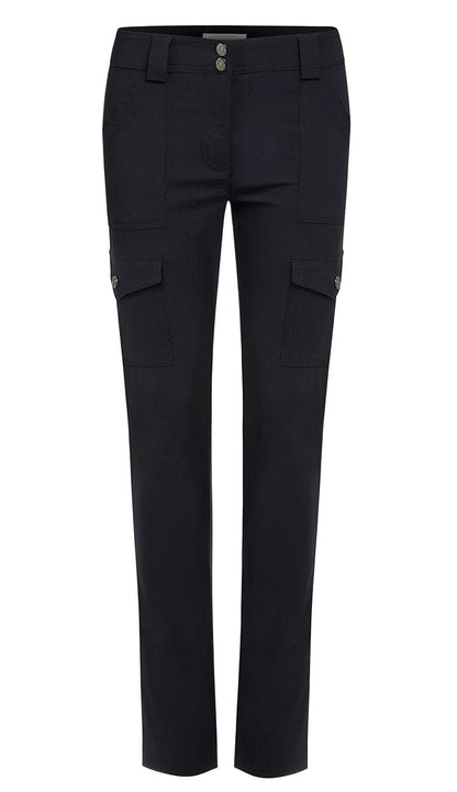 Kate Cargo Pants in Ultra lightweight fabric by Anatomie in Black front view - shop Paula & Chlo