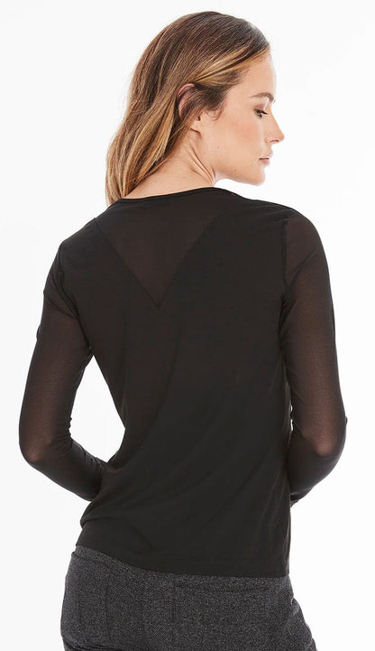 Kim Mesh Top in Black by Anatomie back view - Paula & Chlo