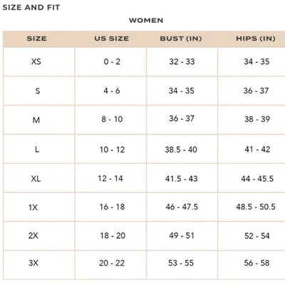 Lisa Todd Size Chart 