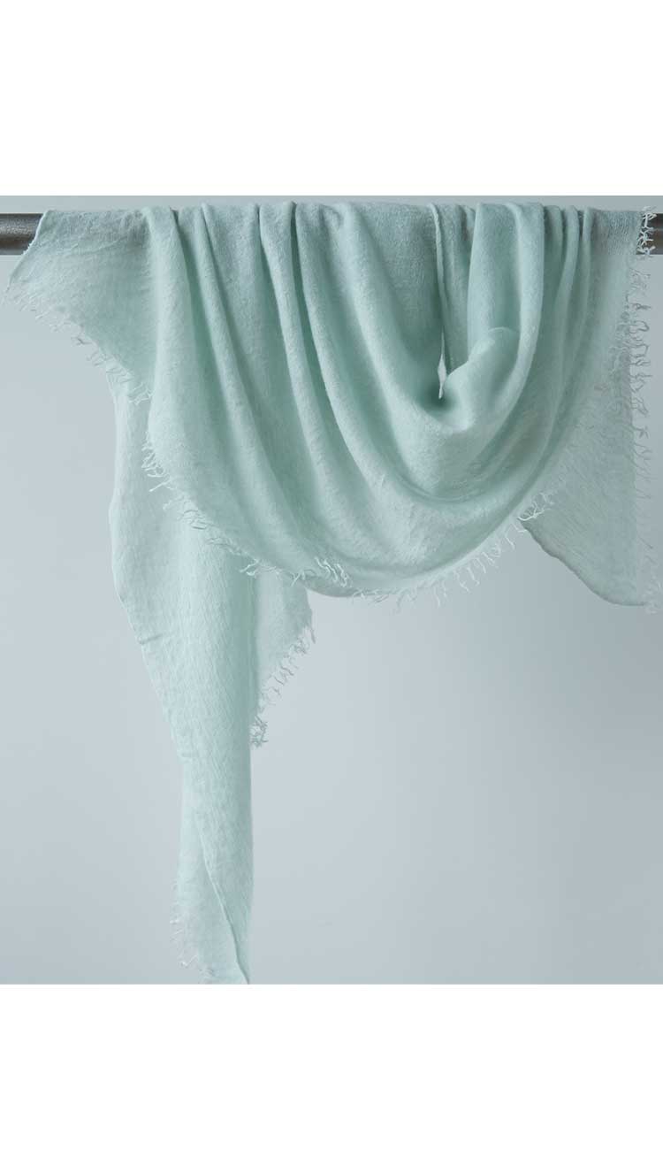 mini grisal cashmere scarf in Cloud in 100% Cashmere - shop Paula & Chlo