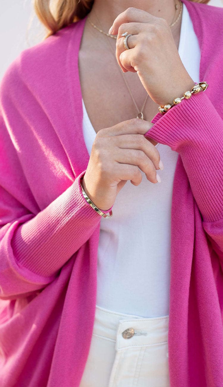 Chelsea Kimono Rose Pink by Mersea done in cotton cashmere | Paula and Chlo Sleeve Detail