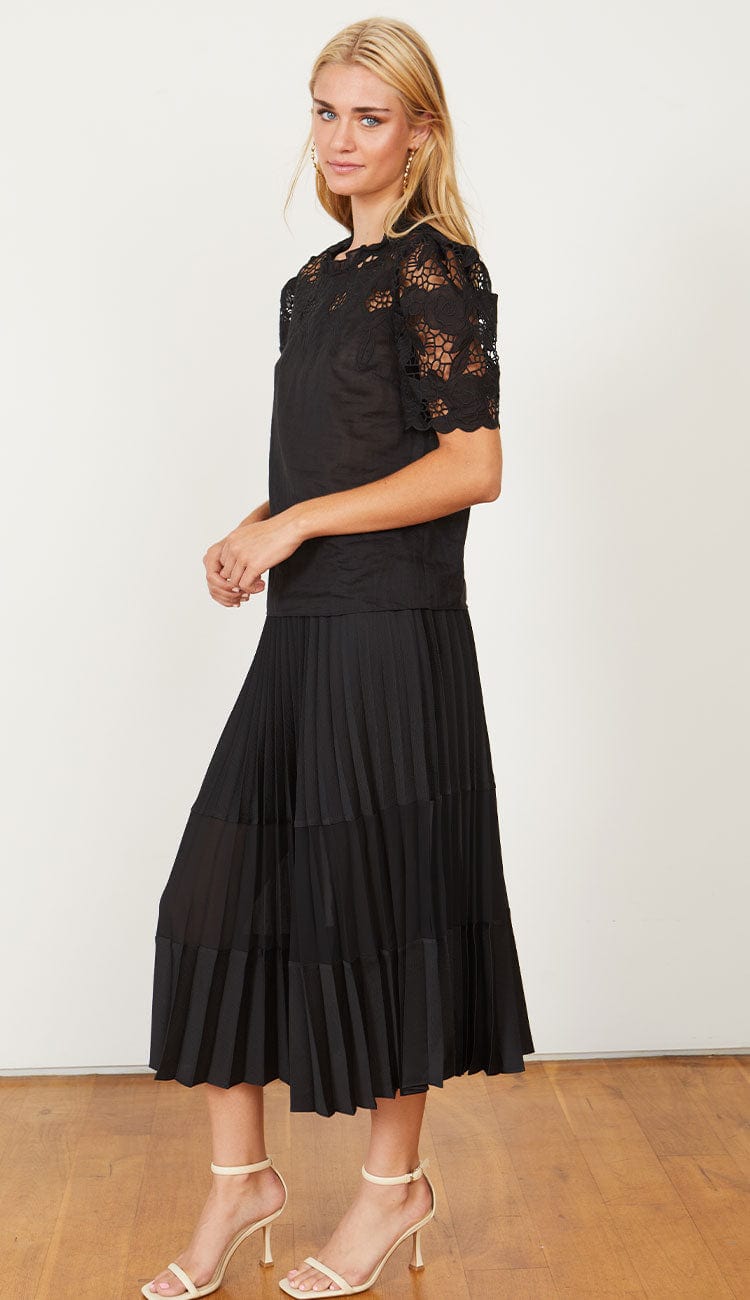 Katia Top in black lace by Caballero at Paula & Chlo - shown with the Mia Skirt
