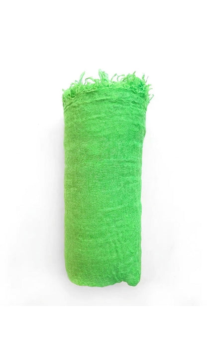 Neon Green boho scarf on white background