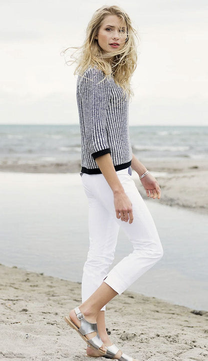 Raffaello Penny 6/8 Crop Pant in White at Paula and Chlo