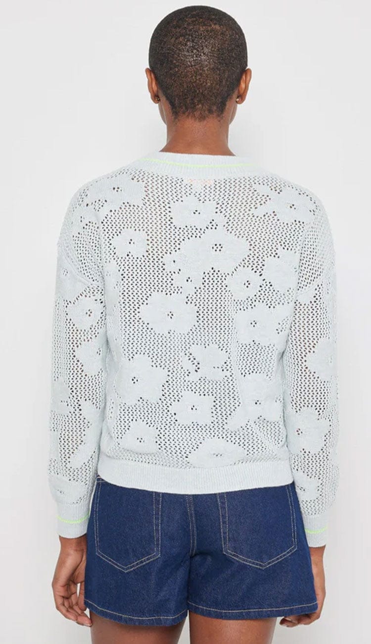 Poppy Pullover in iced blue back view - sweater by Lisa Todd - paula and chlo