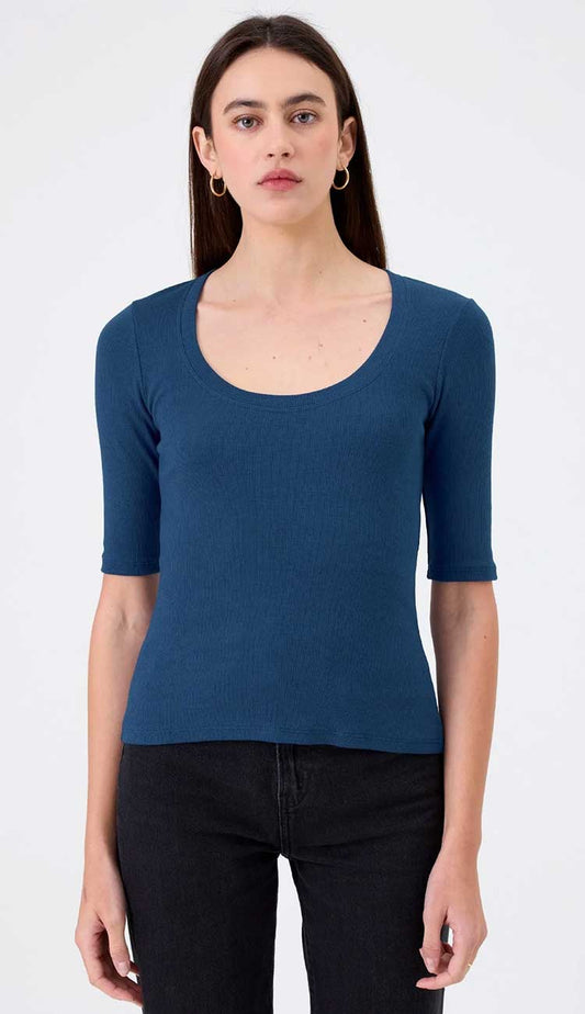 Goldie Rebecca 3/4 Sleeve t-shirt in estate blue | Paula & Chlo