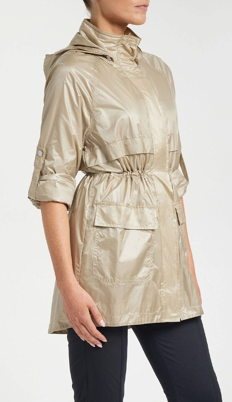 Ramona Windbreaker by Anatomie in champagne side view - Paula & Chlo