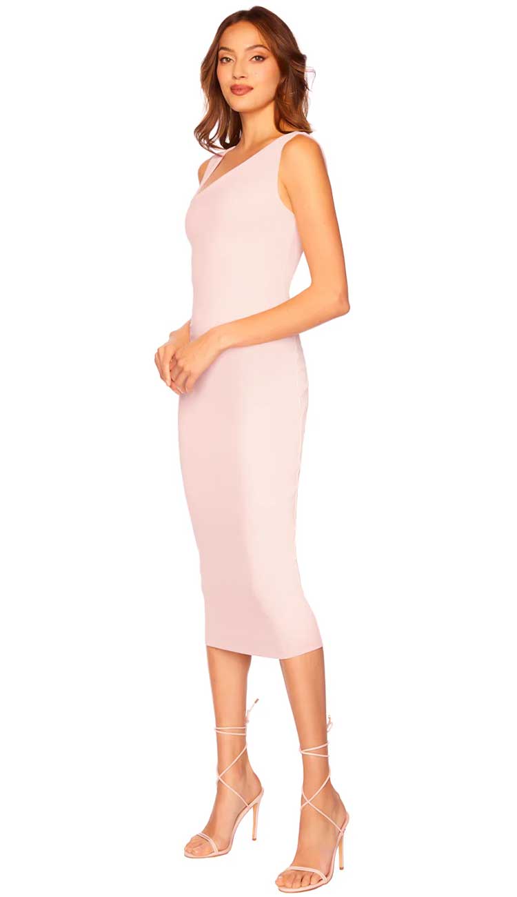 Angled Strap MIDI DRESS SIDE VIEW - PAULA AND CHLO