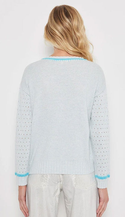 Stitchy Situation iced blue by lisa todd at paula and chlo back view