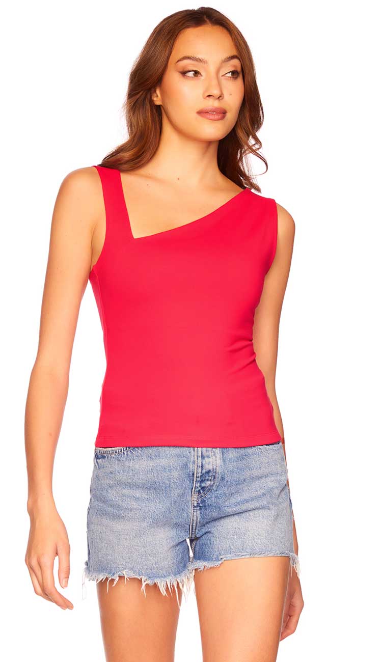 Susana Monaco Angled Strap Top in Framboise - paulaandchlo