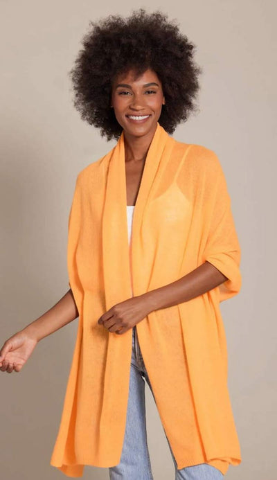 Breezy Travel Wrap by Alashan Cashmere at Paula and Chlo TANGERINE