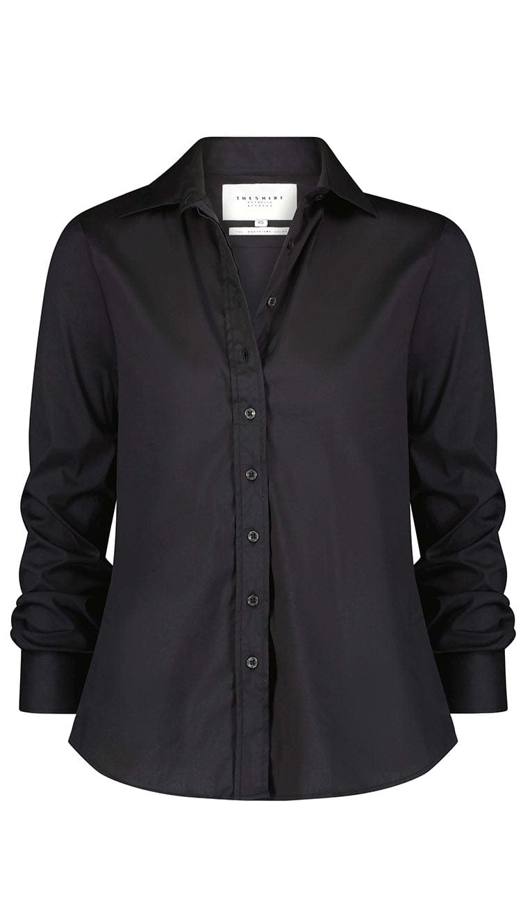 The Shirt - The Boyfriend Shirt in Black - Paula & Chlo - detail view