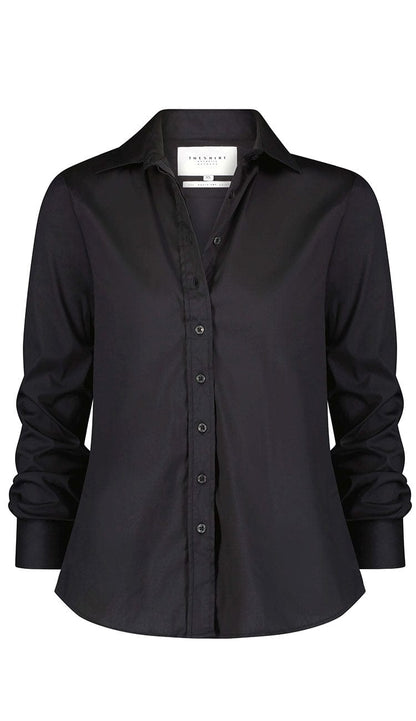 The Shirt - The Boyfriend Shirt in Black - Paula & Chlo - detail view