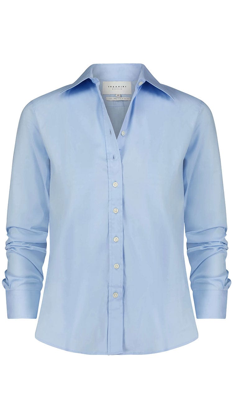 The Boyfriend Shirt in Blue Daw by The Shirt - at Paula & Chlo detail view