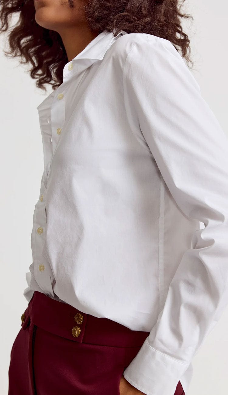 The Boyfriend Shirt White by The Shirt by Rochelle Behrens - Paula & Chlo - side view