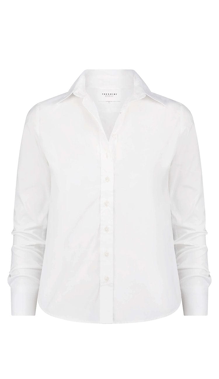The Icon Shirt by Rochelle Behrens in white. Looking for the perfect white shirt? Here it is! Paula & Chlo - front view details