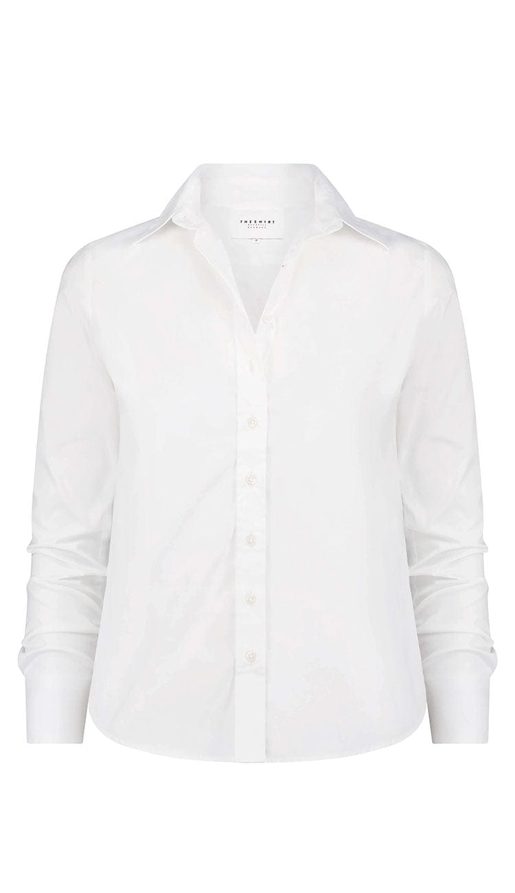 The Icon Shirt by Rochelle Behrens in white. Looking for the perfect white shirt? Here it is! Paula & Chlo - front view details