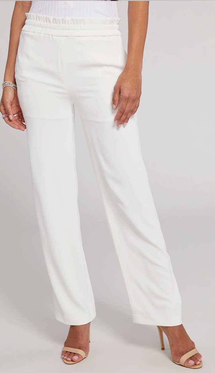 Generation Love Theresa Satin Pants in White at Paula & Chlo - front view