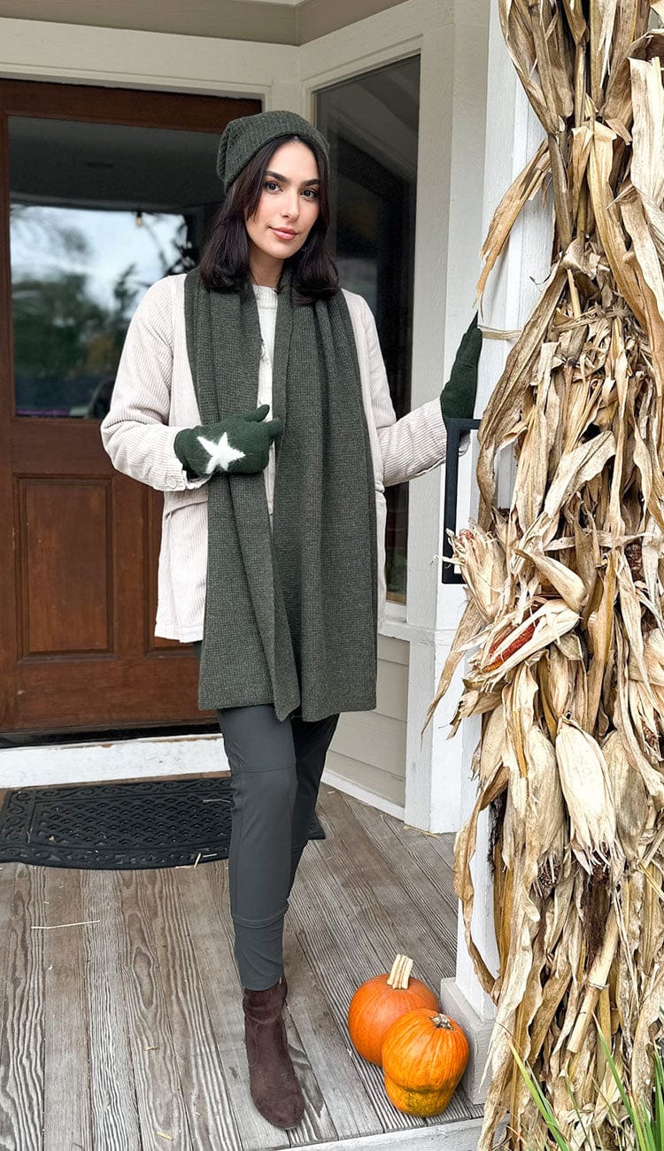 Raffaello Rossi Candy Pant in dark olive women’s slim jogger pant with drawstring waist and zip pockets