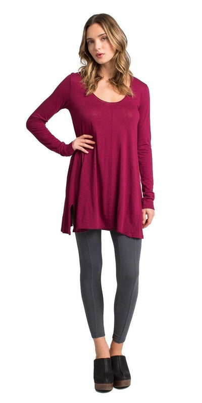 Lily Scoop Neck Tunic - Ox Blood