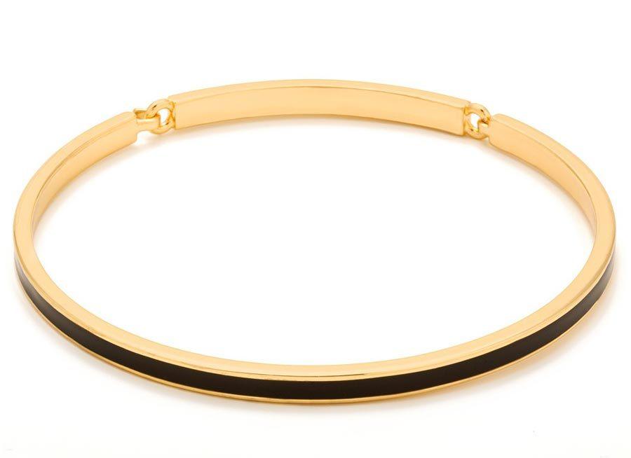 Gwen Hinge Bangle Bracelet - Black