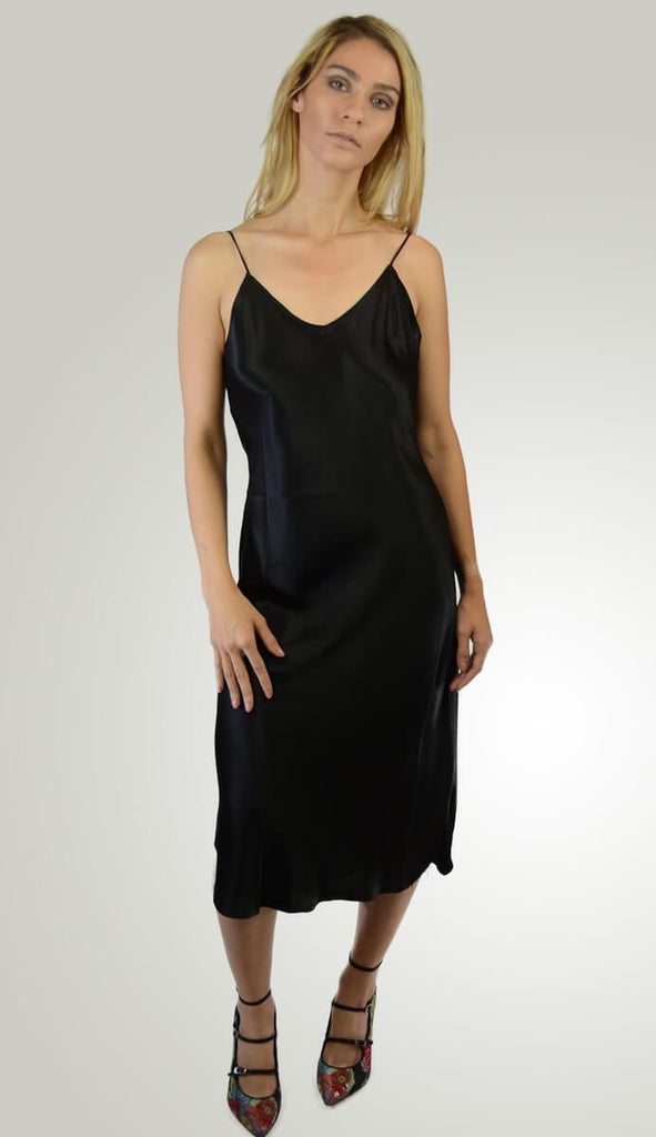 Kendall + Kylie Silk Slip Dress - Black | Paula & Chlo