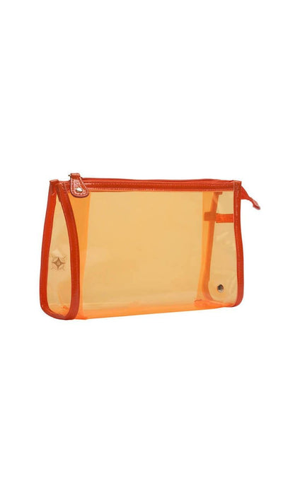Medium Transparent Orange Zip Case