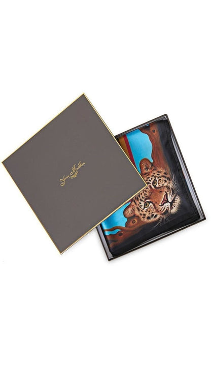 Monkey Watching Dancing Flowers Silk Scarf